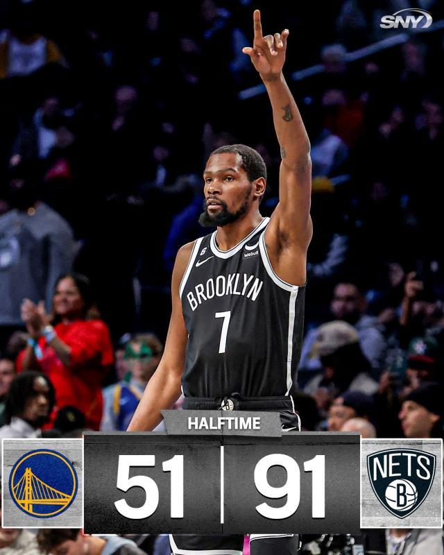 开云官方-刷爆纪录！篮网半场91分虐勇士 全场143分赛季新高